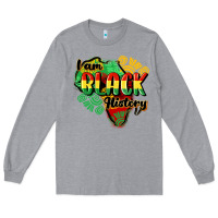 Heather Grey i am black history Long Sleeve Tee - CowGirlArtShop