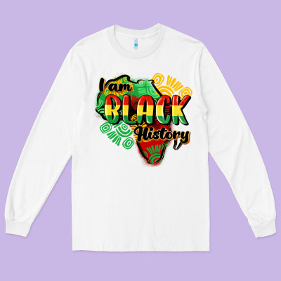 I Am Black History Long Sleeve Tee Designed By Cowgirlartshop