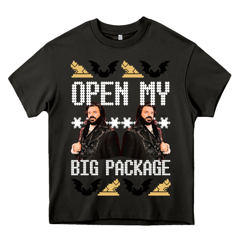 What We Do In The Shadows Christmas Sweater Design—open My Big Packa Heavy Core Tee by lanVoArt | Teevron