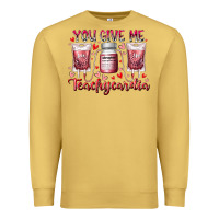 Antique Gold you give me teachcardia Premium Sweatshirt - RacoonDesign
