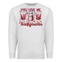 Oatmeal Heather you give me teachcardia Premium Sweatshirt - RacoonDesign