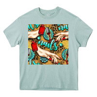 Arona hand and nail polish with turquoise gemstone and leopard seamless patt Heavy Core Tee - BundleAndBundleShop