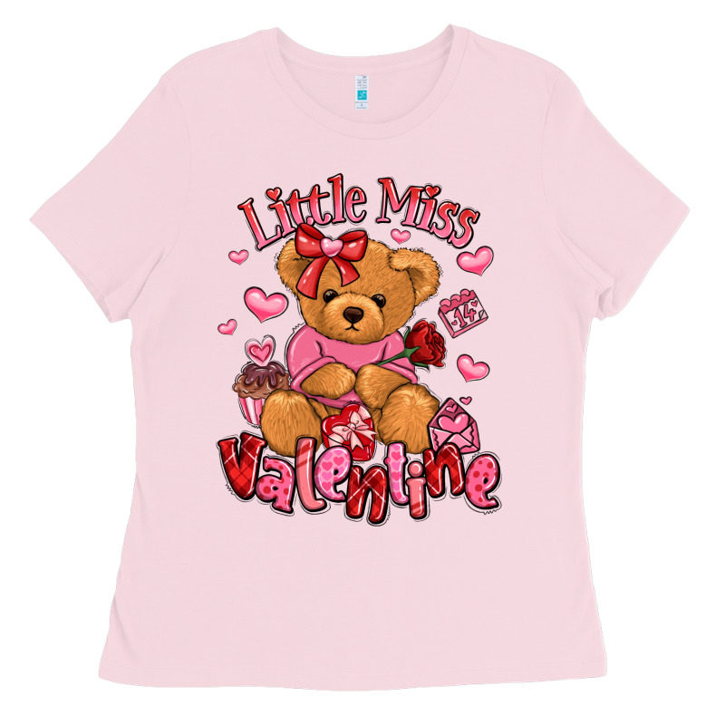 Little Miss Valentine Teddy Bear Ladies Tee by LillyAllenDesigns | Teevron