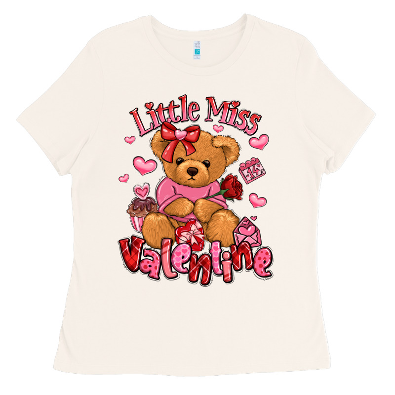 Little Miss Valentine Teddy Bear Ladies Tee by LillyAllenDesigns | Teevron