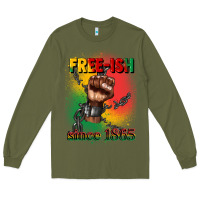 Army Green free ish since 1865 juneteenth Long Sleeve Tee - CowGirlArtShop