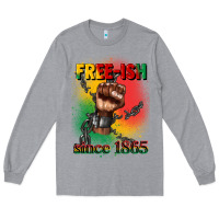 Heather Grey free ish since 1865 juneteenth Long Sleeve Tee - CowGirlArtShop