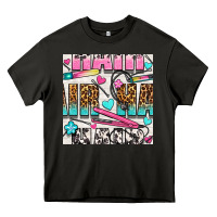 Asphalt leopard and cowhide hair and curling iron with hearts and flowers seam Heavy Core Tee - BundleAndBundleShop