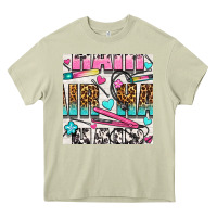 Leopard And Cowhide Hair And Curling Iron With Hearts And Flowers Seam Heavy Core Tee | Teevron