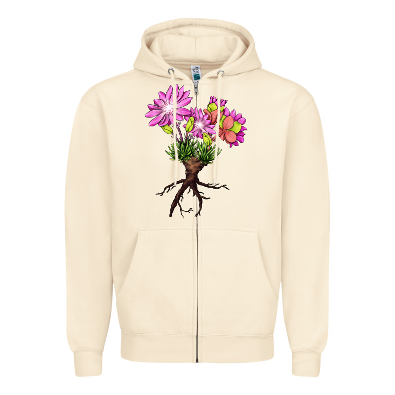 Bitterroot Flower Zipper Hoodie by LillyAllenDesigns | Teevron
