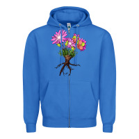 True Royal Bitterroot Flower Zipper Hoodie - LillyAllenDesigns