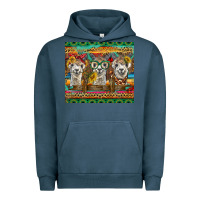 Pigment Midnight Navy alpacas Urban Hoodie - BarkalooDesign