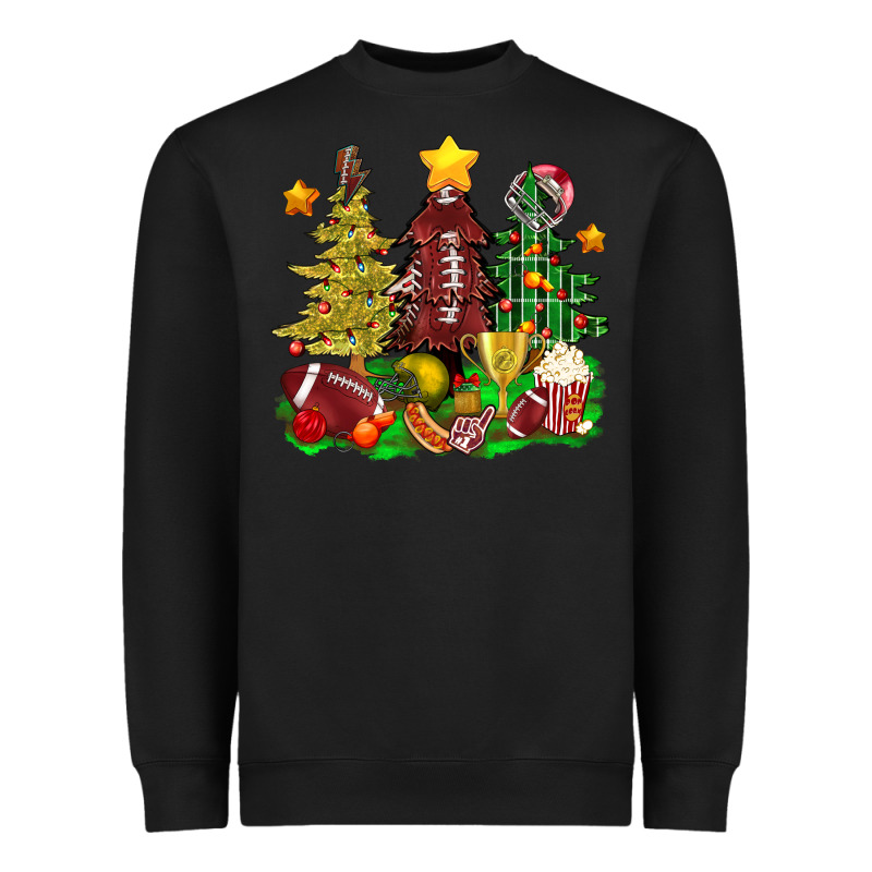 Christmas With American Football Trees Bbs Heavyweight Sweatshirt by BundleAndBundleShop | Teevron