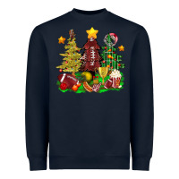 Navy christmas with american football trees bbs Heavyweight Sweatshirt - BundleAndBundleShop