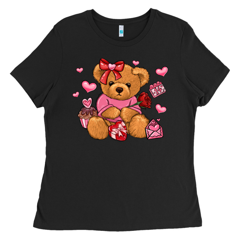 Valentines Day Teddy Bear Ladies Tee by LillyAllenDesigns | Teevron