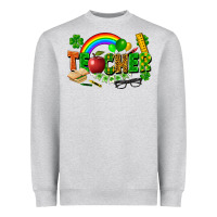 Heather Grey teacher st patrick Heavyweight Sweatshirt - FaDigitalArtStudio