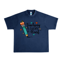 Navy teaching i̇s a work of heart Urban Heavy Tee - JahusDesignShop