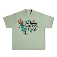Oil Green teaching i̇s a work of heart Urban Heavy Tee - JahusDesignShop