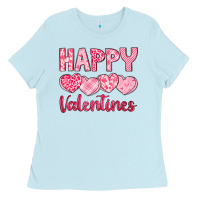 Baby Blue happy valentines Ladies Tee - LillyAllenDesigns