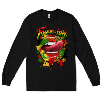Black free ish juneteenth lips Long Sleeve Tee - CowGirlArtShop