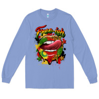 Colony Blue free ish juneteenth lips Long Sleeve Tee - CowGirlArtShop