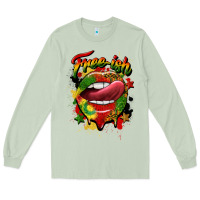 Matcha free ish juneteenth lips Long Sleeve Tee - CowGirlArtShop