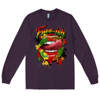 Plum free ish juneteenth lips Long Sleeve Tee - CowGirlArtShop