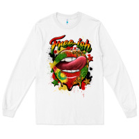 White free ish juneteenth lips Long Sleeve Tee - CowGirlArtShop
