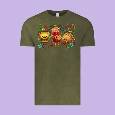 Mexican Taco Nacho And Souce Vintage Tee Designed By Nancycooperartshop