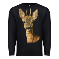 Black Red brocket Deer Head Premium Sweatshirt - LillyAllenDesigns