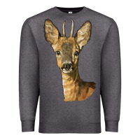 Charcoal Heather Red brocket Deer Head Premium Sweatshirt - LillyAllenDesigns