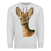 Dove Grey Red brocket Deer Head Premium Sweatshirt - LillyAllenDesigns