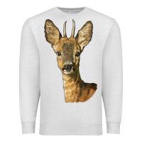 Oatmeal Heather Red brocket Deer Head Premium Sweatshirt - LillyAllenDesigns