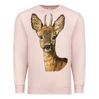 Pale Pink Red brocket Deer Head Premium Sweatshirt - LillyAllenDesigns
