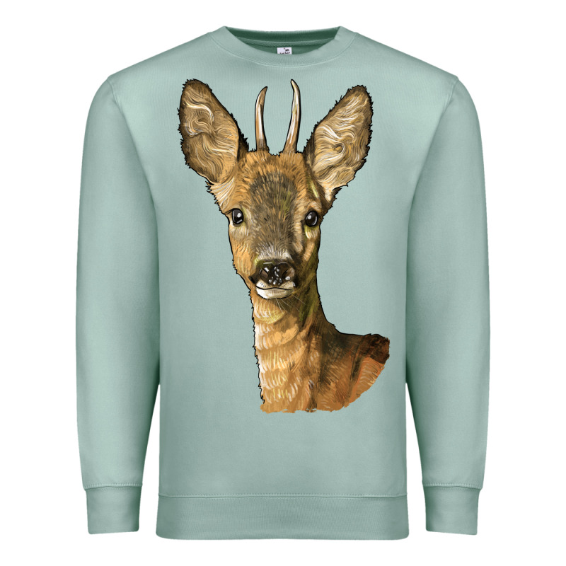 Red Brocket Deer Head Premium Sweatshirt by LillyAllenDesigns | Teevron