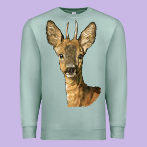 Red Brocket Deer Head Premium Sweatshirt Designed By Lillyallendesigns
