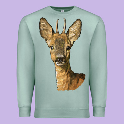 Red Brocket Deer Head Premium Sweatshirt Designed By Lillyallendesigns