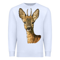 White Red brocket Deer Head Premium Sweatshirt - LillyAllenDesigns
