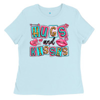 Baby Blue hugs and kisses Ladies Tee - LillyAllenDesigns