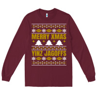 Burgundy Merry Christmas Yinz Jagoffs Pittsburgh Pennsylvania Xmas Gifts 1 Long Sleeve Tee - lanVoArt