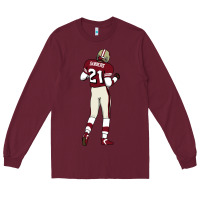 Burgundy deion sanders 32 Long Sleeve Tee - lanVoArt