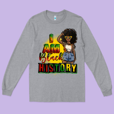I Am Black History Juneteenth Long Sleeve Tee Designed By Cowgirlartshop