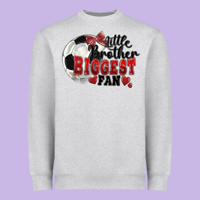 Little Brother Biggest Fan Soccer Heavyweight Sweatshirt Designed By Fadigitalartstudio
