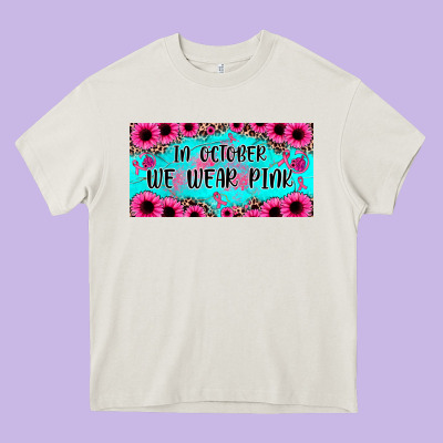 In October We Wear Pink Heavy Core Tee Designed By Jahusdesignshop