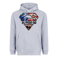 Heather Grey American Superdad Heavyweight Hoodie - LillyAllenDesigns