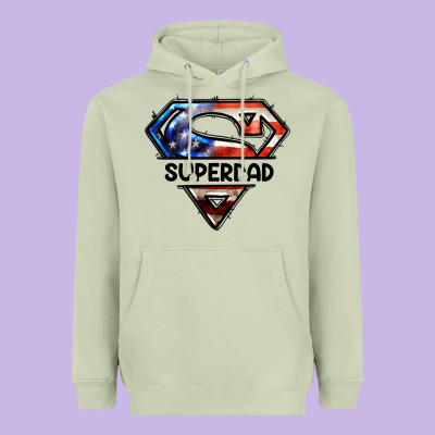 American Superdad Heavyweight Hoodie Designed By Lillyallendesigns