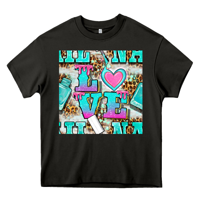 Love Nail And Polish With Leopard Seamless Pattern Bbs Heavy Core Tee by BundleAndBundleShop | Teevron