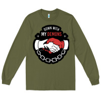 Army Green awesome down with my demons  for gift adult and kids men women  2021 Long Sleeve Tee - lanVoArt
