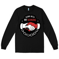 Black awesome down with my demons  for gift adult and kids men women  2021 Long Sleeve Tee - lanVoArt