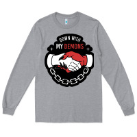 Heather Grey awesome down with my demons  for gift adult and kids men women  2021 Long Sleeve Tee - lanVoArt