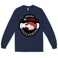 Navy awesome down with my demons  for gift adult and kids men women  2021 Long Sleeve Tee - lanVoArt